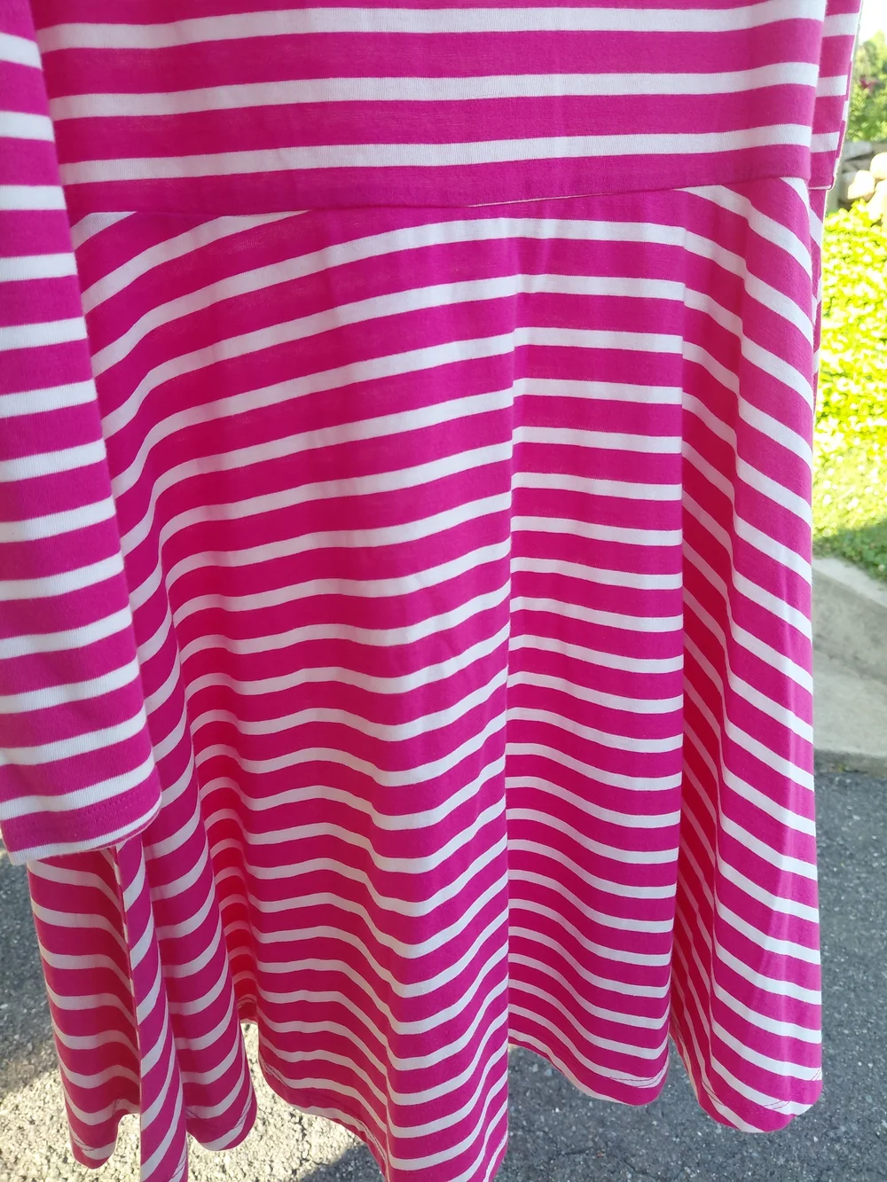 The Children's Place Pink and White Striped Cold-shoulder  Dress
